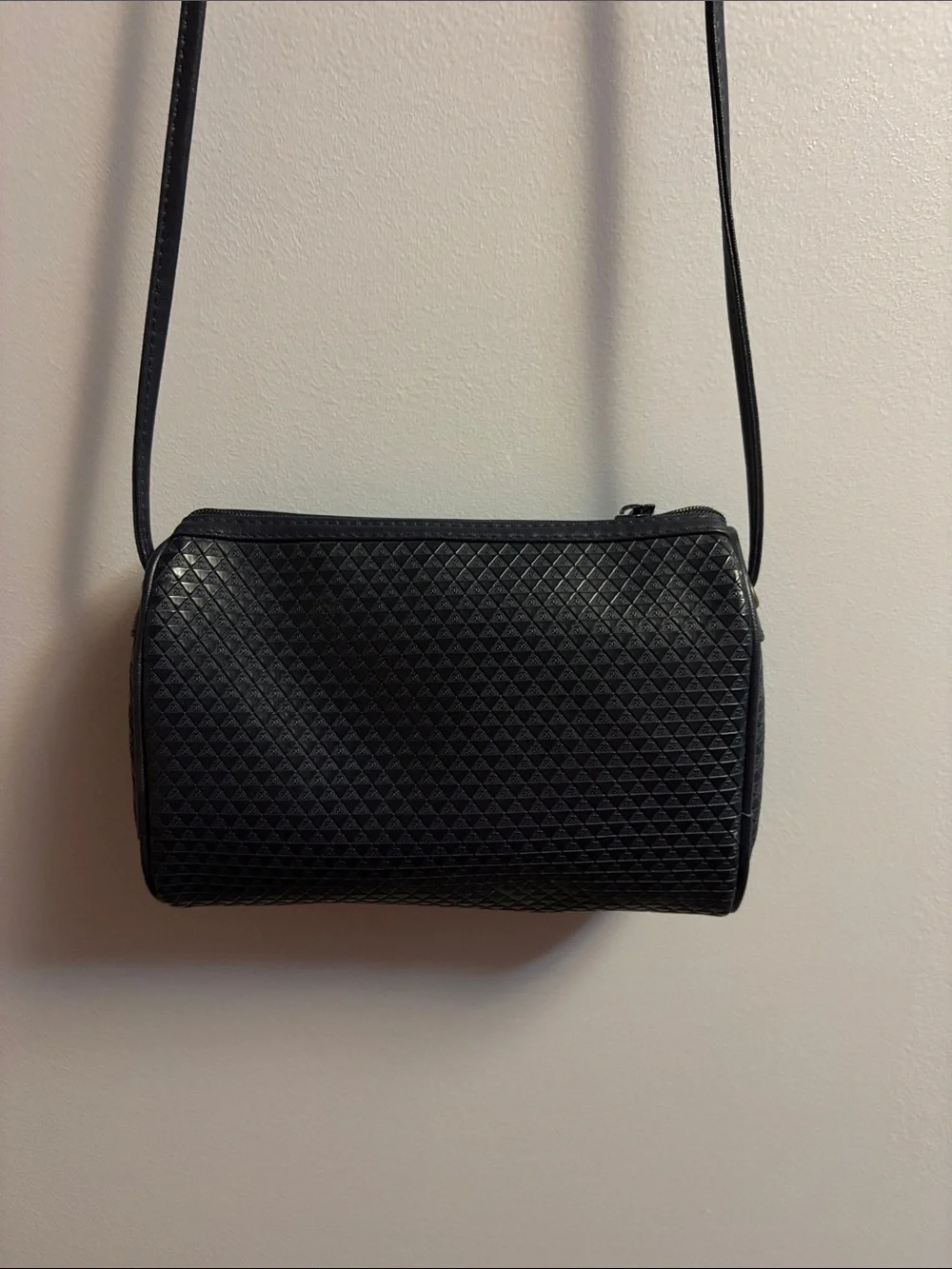 Black Textured Crossbody Bag